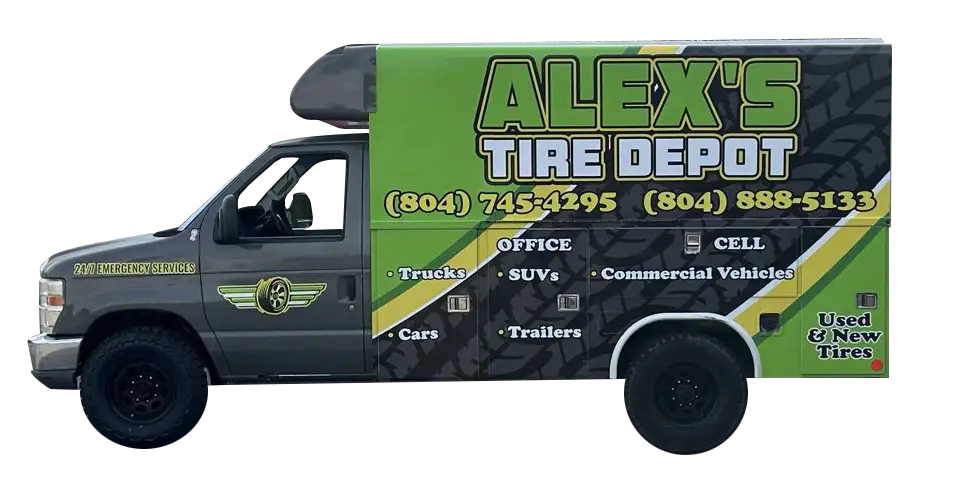 Alex's Tire Depot Truck side view cut out